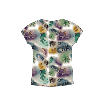 Axolotl Womens Short Sleeve Scoop Neck Shirt