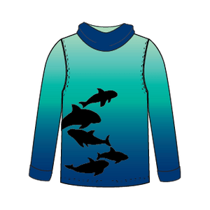 Vaquita porpoise Kids long sleeve hooded shirt