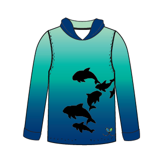 Vaquita porpoise Kids long sleeve hooded shirt