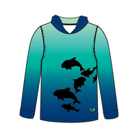 Vaquita porpoise Kids long sleeve hooded shirt