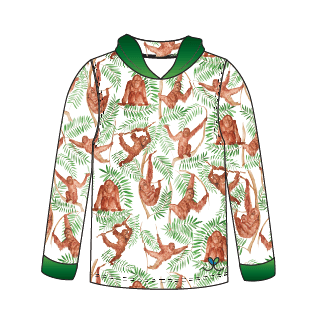 LIMITED EDITION- Orangutan Kids long sleeve hooded shirt