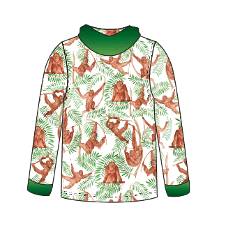 LIMITED EDITION- Orangutan Kids long sleeve hooded shirt