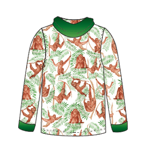 LIMITED EDITION- Orangutan Kids long sleeve hooded shirt