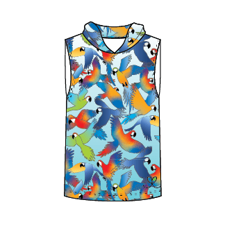 LIMITED EDITION- Macaw Kids Sleeveless hooded shirt