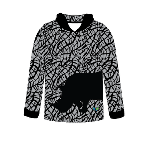 Black Rhinoceros All Natural Kids Long Sleeve  hooded shirt