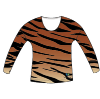 Tiger Womens Long Sleeve Scoop Neck Shirt