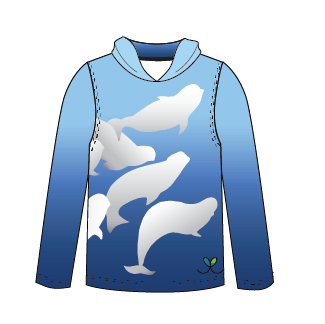 LIMITED EDITION- Beluga Whale Adult Long sleeve hooded shirt