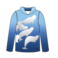 LIMITED EDITION- Beluga Whale Adult Long sleeve hooded shirt