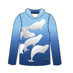 LIMITED EDITION- Beluga Whale Adult Long sleeve hooded shirt
