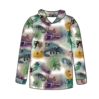 Axolotl Kids long sleeve hooded shirt