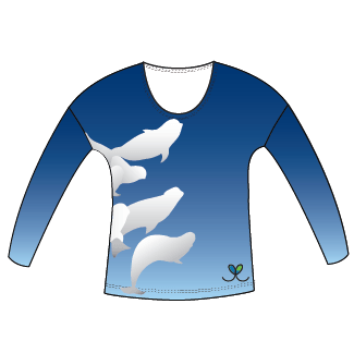 LIMITED EDITION- Beluga Whale Womens Long Sleeve Scoop Neck Shirt