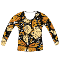 Monarch Butterfly Womens Long Sleeve Scoop Neck Shirt