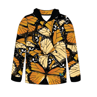Monarch Butterfly Kids Long sleeve hooded shirt EcoEvie