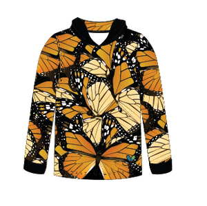 Monarch Butterfly Kids Long sleeve hooded shirt