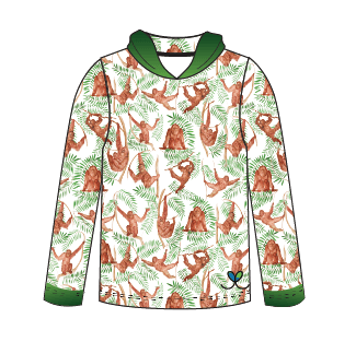 LIMITED EDITION- Orangutan Adult Long sleeve hooded shirt