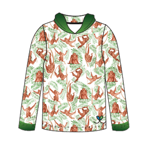 LIMITED EDITION- Orangutan Adult Long sleeve hooded shirt