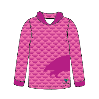 Pangolin Bright Pink Kids long sleeve hooded shirt