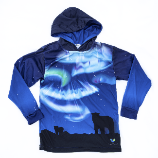 Polar Bear Kids long sleeve hooded shirt