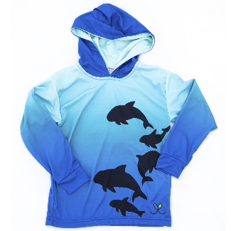 Vaquita porpoise Kids long sleeve hooded shirt